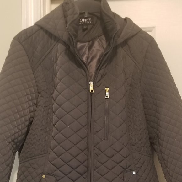 JONES NEW YORK Quilted Jacket with hood - Picture 1 of 12